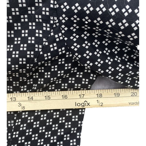 Nina McLemore Blazer Size 4 Career Blue Contrast Print Geometric Button - Picture 10 of 11